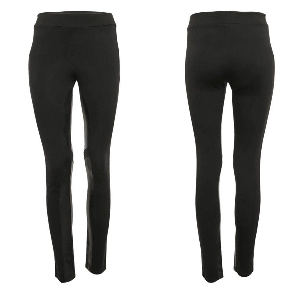 Theory Hasna Rave Leather-Trim Dark Navy Jersey Leggings